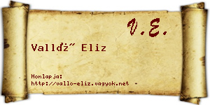 Valló Eliz névjegykártya